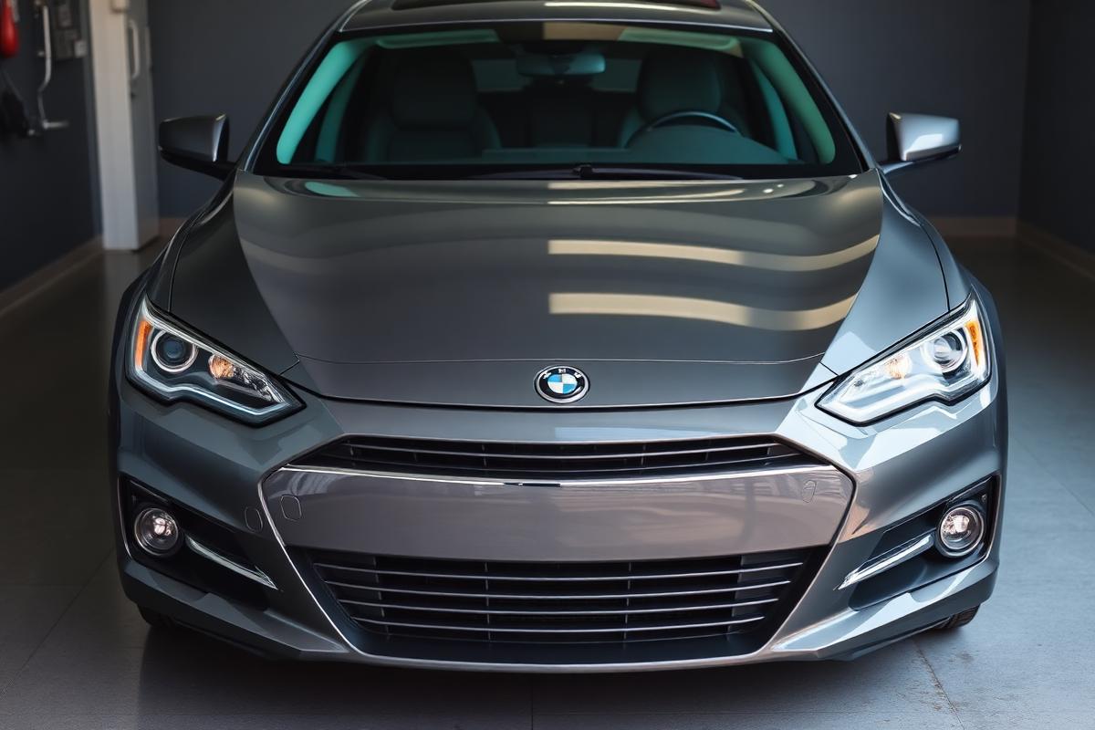 Mirror-polished grey sedan after premium car detailing and ceramic coating Qatar — Dosh Wash