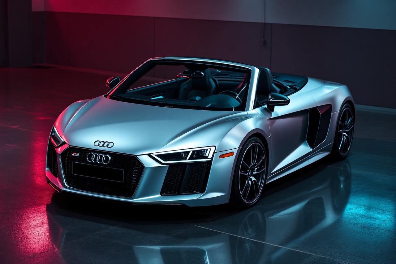 Audi R8 V10 Spyder interior detailing and steam cleaning Qatar — Dosh Wash